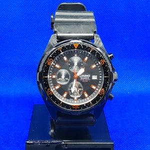 Casio Men's Rare Chrono 3 Hand Dive Watch AMW370 *New Battery
